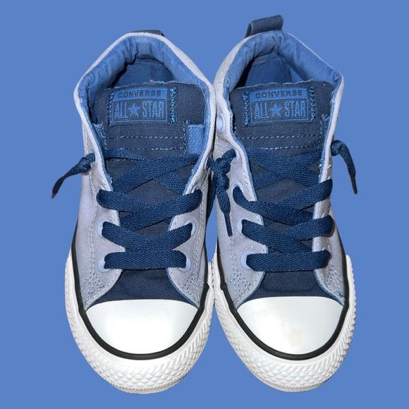 Kids Converse Chuck Taylor All Star Street Mid Glacier Gray Sneaker Shoes Size 2 - Picture 2 of 8